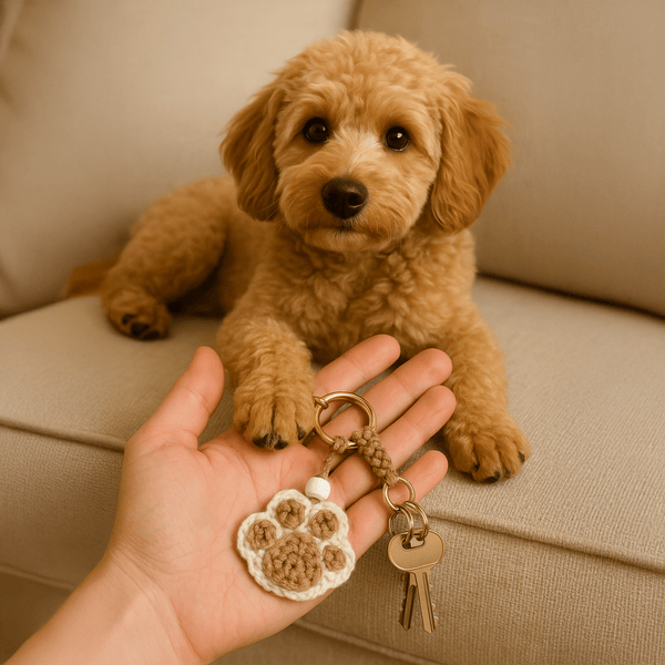Crochet Paw Keychain Pattern PDF, DIY Pet Lover Gift Tutorial, Easy Crochet Paw Applique - Hand Trendy
