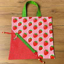 Foldable Strawberry Tote Bag Sewing Pattern PDF – Drawstring Pouch Design