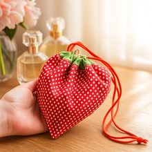 Foldable Strawberry Tote Bag Sewing Pattern PDF – Drawstring Pouch Design