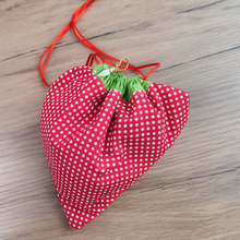 Foldable Strawberry Tote Bag Sewing Pattern PDF – Drawstring Pouch Design