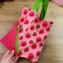 Foldable Strawberry Tote Bag Sewing Pattern PDF – Drawstring Pouch Design