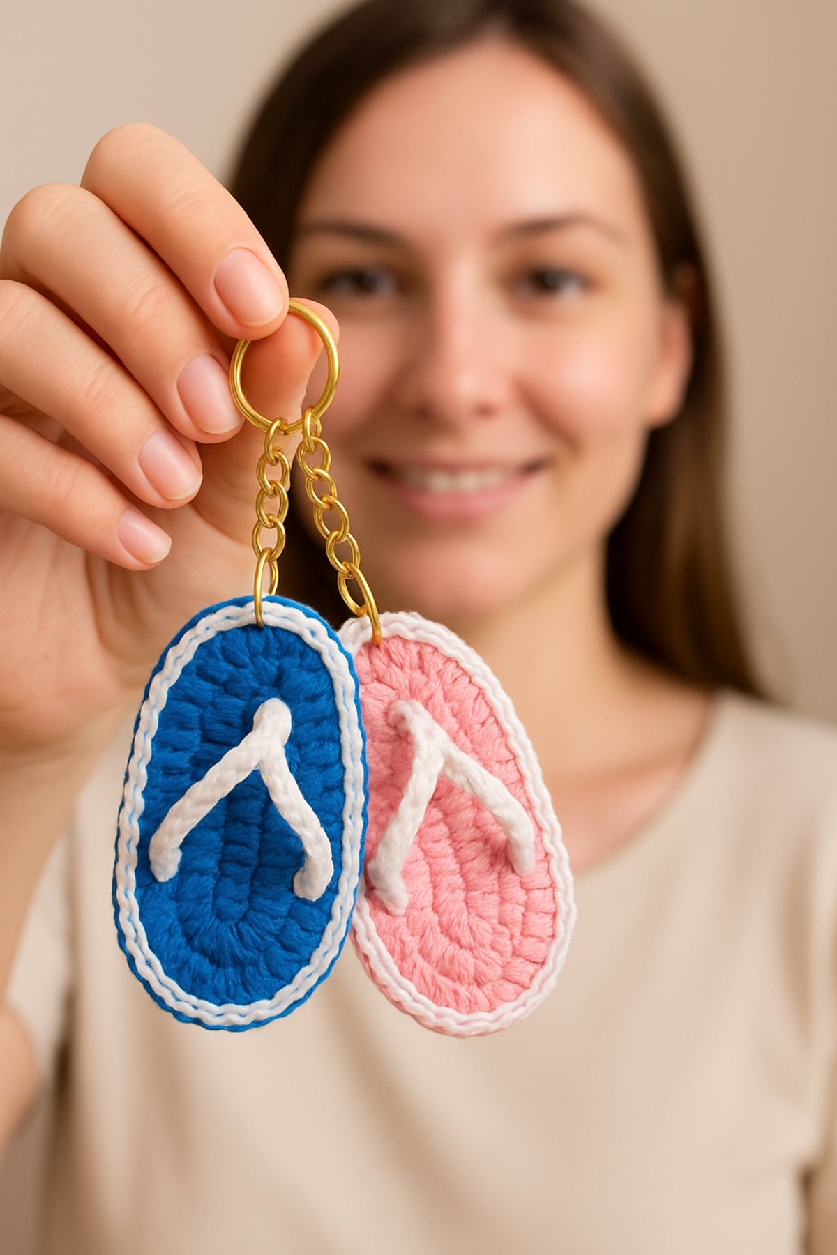 The crochet flip flop keychain pattern that made my friends jealous