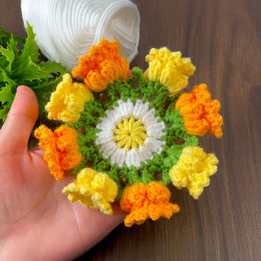 The tulip coaster crochet pattern my friends can’t stop talking about