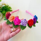 Colourful Crochet Rose Headband PDF Pattern - Crochet Hair Bow Clip For Kids - Hand Trendy