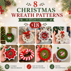 8 Crochet Christmas Wreath Patterns Bundle PDF