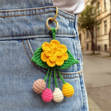 Layered Flower Keychain Pattern PDF 3D Blossom Leaf Tassel Charm Bag Accessory Tutorial