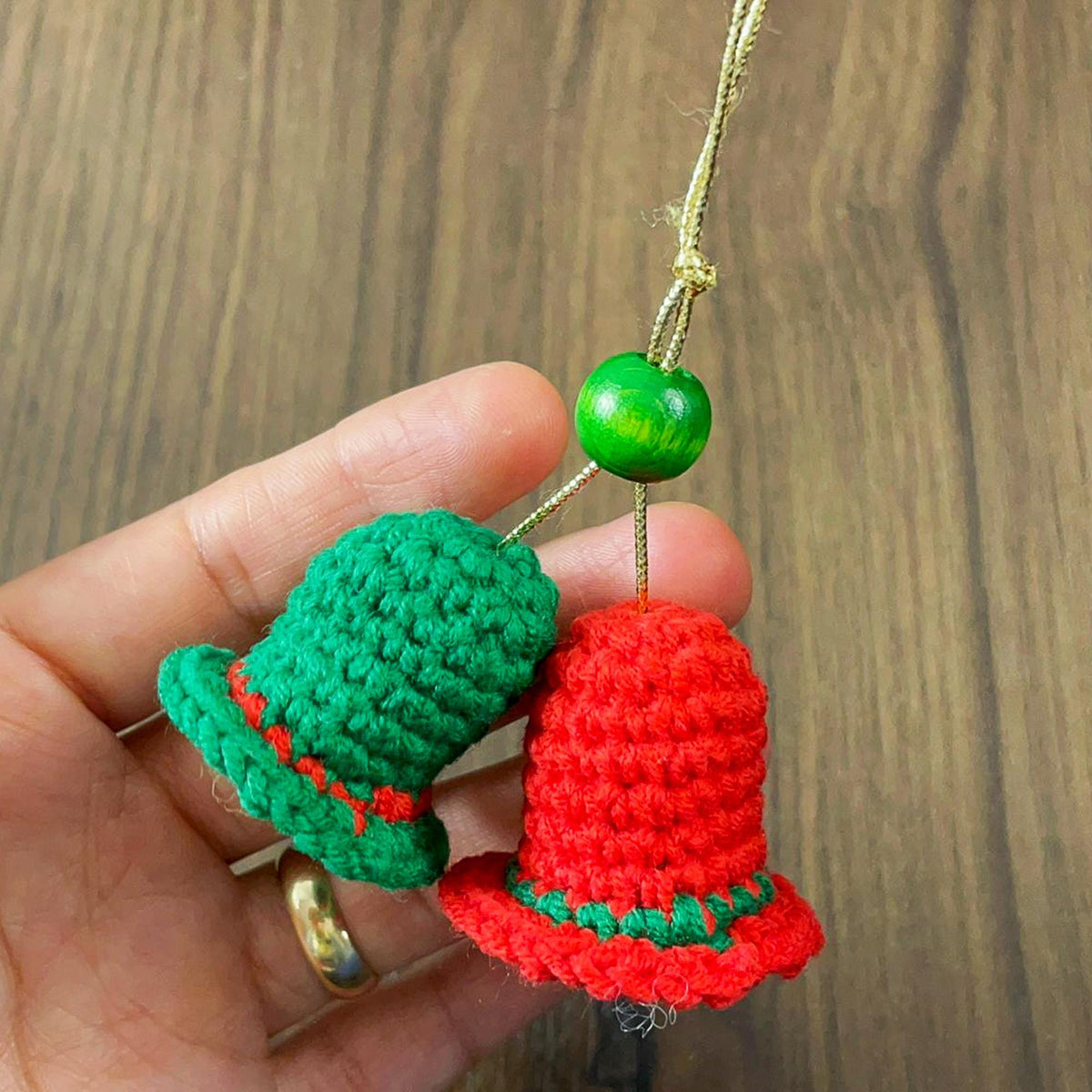 Mini Crochet Christmas Bells PDF Pattern - Handmade Small Bell Decorations - Hand Trendy
