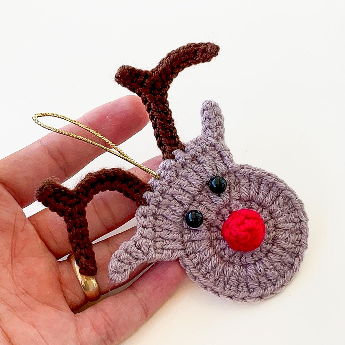 Reindeer Crochet Ornament Pattern PDF - Handmade Holiday Ornament PDF Tutorial for Beginners - Hand Trendy