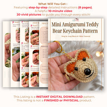 Mini Amigurumi Teddy Bear Keychain Pattern | Small Crochet Teddy Bear PDF - Hand Trendy