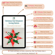 Christmas Star Ornament Sewing Pattern – Folded Fabric Star PDF Tutorial for Beginners