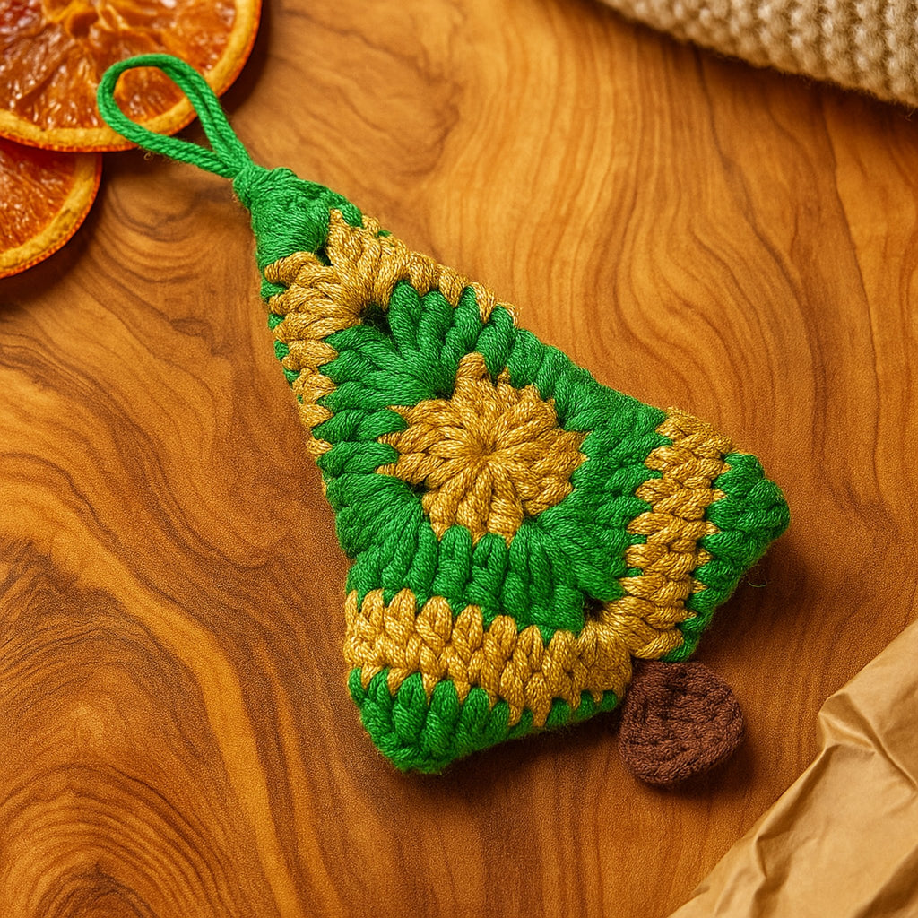 Christmas Tree Crochet Pattern PDF – Mini Holiday Ornament Tutorial – Handmade Crochet Xmas Decoration - Hand Trendy
