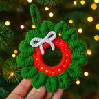 Holiday Crochet Wreath Pattern PDF, DIY Red Green Xmas Decoration Guide - Hand Trendy