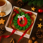 Holiday Crochet Wreath Pattern PDF, DIY Red Green Xmas Decoration Guide - Hand Trendy