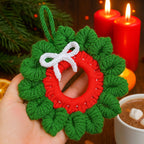 Holiday Crochet Wreath Pattern PDF, DIY Red Green Xmas Decoration Guide - Hand Trendy