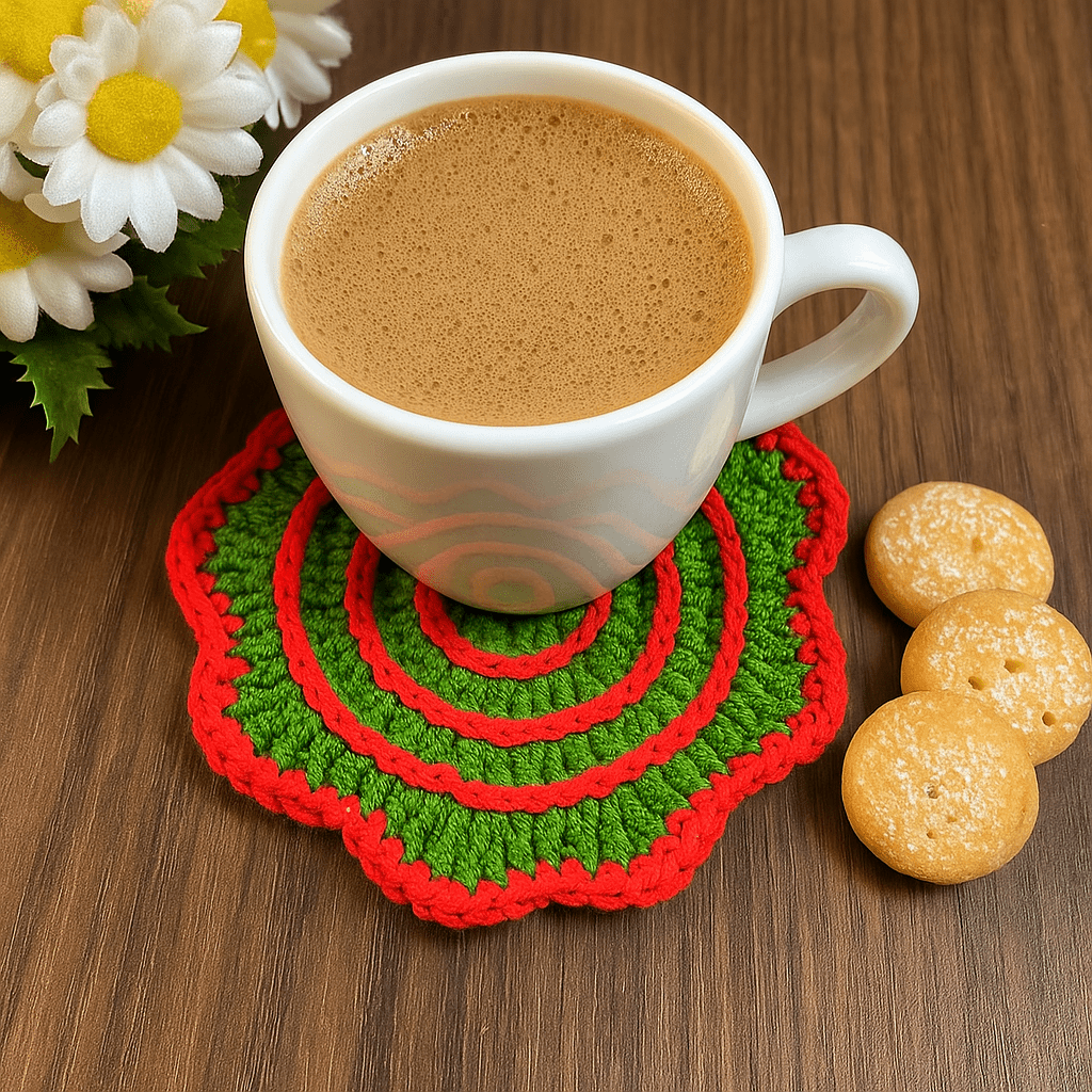Crochet Coaster Pattern PDF – Spiral Edge Round Coaster Tutorial – Handmade Crochet Mug Mat or Gift Idea - Hand Trendy