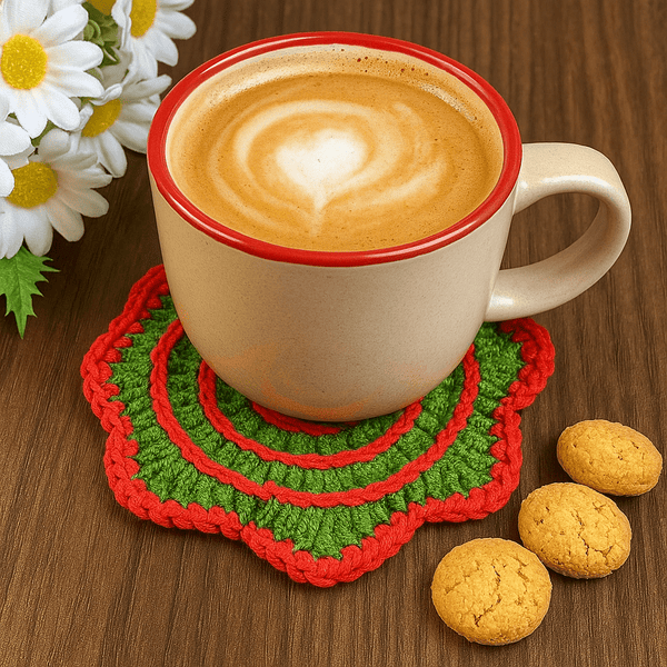 Crochet Coaster Pattern PDF – Spiral Edge Round Coaster Tutorial – Handmade Crochet Mug Mat or Gift Idea - Hand Trendy