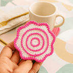 Crochet Coaster Pattern PDF – Spiral Edge Round Coaster Tutorial – Handmade Crochet Mug Mat or Gift Idea - Hand Trendy