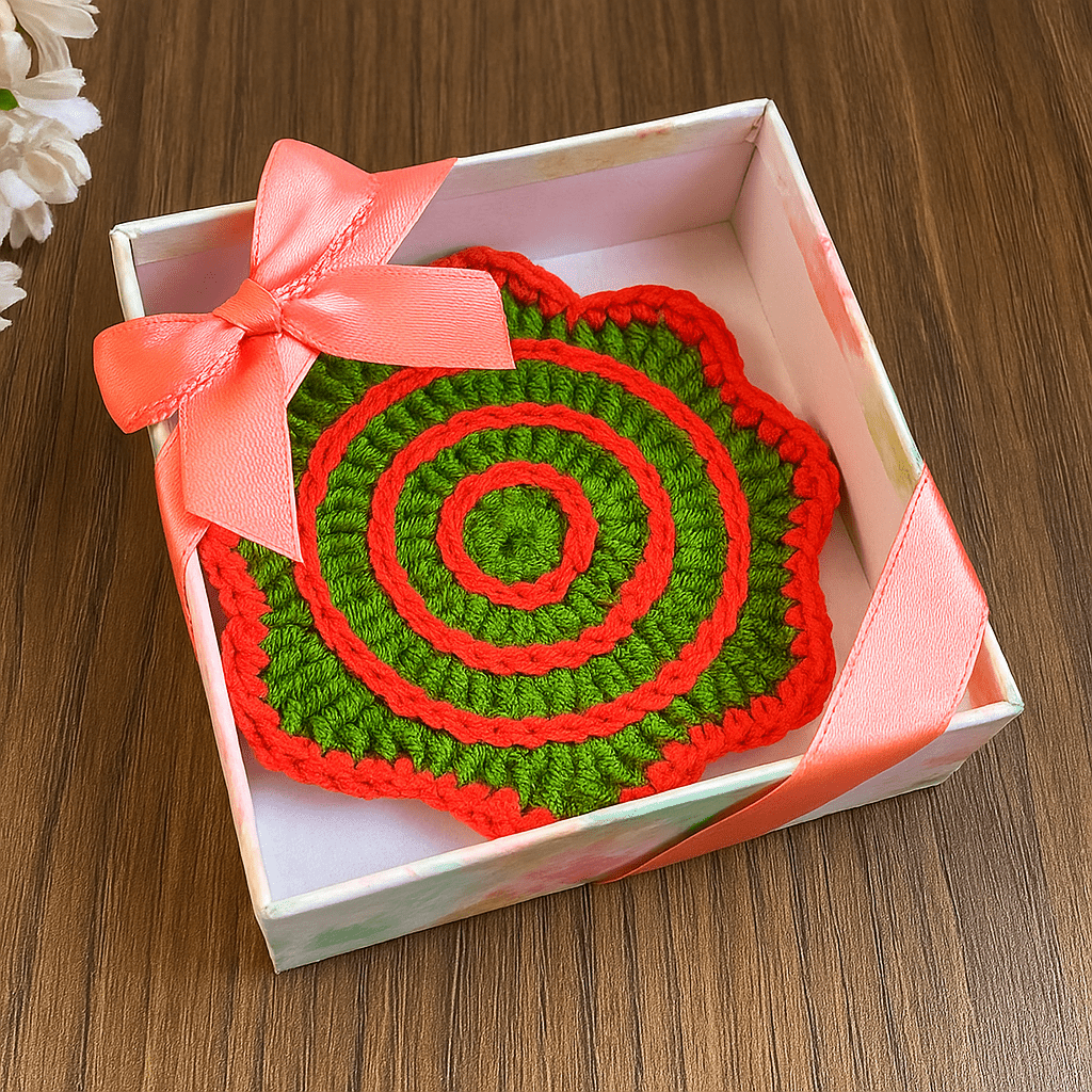 Crochet Coaster Pattern PDF – Spiral Edge Round Coaster Tutorial – Handmade Crochet Mug Mat or Gift Idea - Hand Trendy