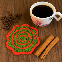 Crochet Coaster Pattern PDF – Spiral Edge Round Coaster Tutorial – Handmade Crochet Mug Mat or Gift Idea