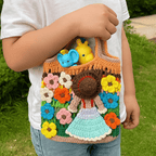 Crochet Flower Girl Bag Pattern PDF – Handmade Crochet Tote Tutorial – Floral Crochet Purse - Hand Trendy