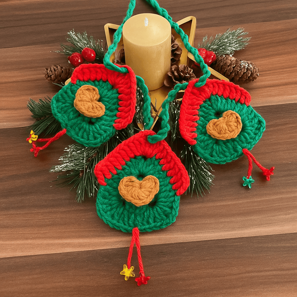 Crochet Heart House Ornament Pattern PDF – Handmade Door Hanging Tutorial – Holiday Crochet Wall Decoration - Hand Trendy