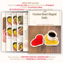 Crochet Heart Shaped Doily - Heart Potholder Crochet Pattern - Cute Crochet Decor for Valentine's Day - Hand Trendy