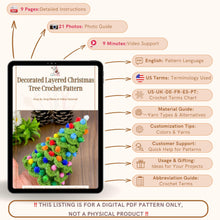 Decorated Layered Christmas Tree Crochet Pattern, DIY Handmade Holiday Ornament - Hand Trendy