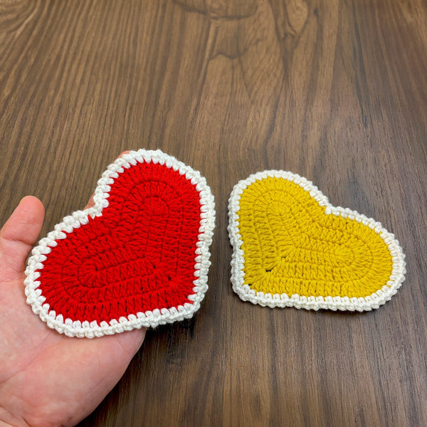 Crochet Heart Shaped Doily - Heart Potholder Crochet Pattern - Cute Crochet Decor for Valentine's Day - Hand Trendy