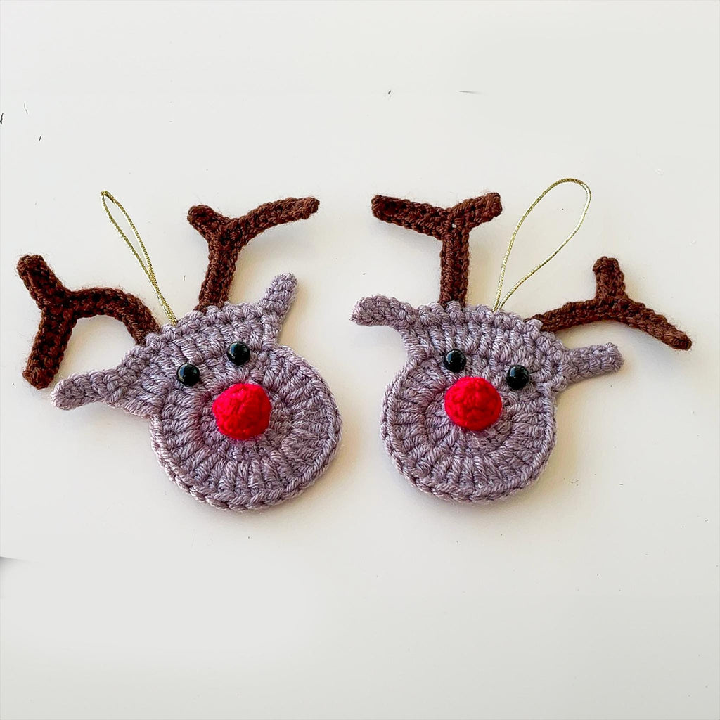 Reindeer Crochet Ornament Pattern PDF - Handmade Holiday Ornament PDF Tutorial for Beginners - Hand Trendy