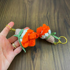 3D Crochet Rose Keychain Pattern PDF - Handmade Floral Bag Charm - Hand Trendy