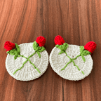 3D Crochet Rose Coaster Pattern PDF, Elegant Handmade Bloom Placemat - Hand Trendy