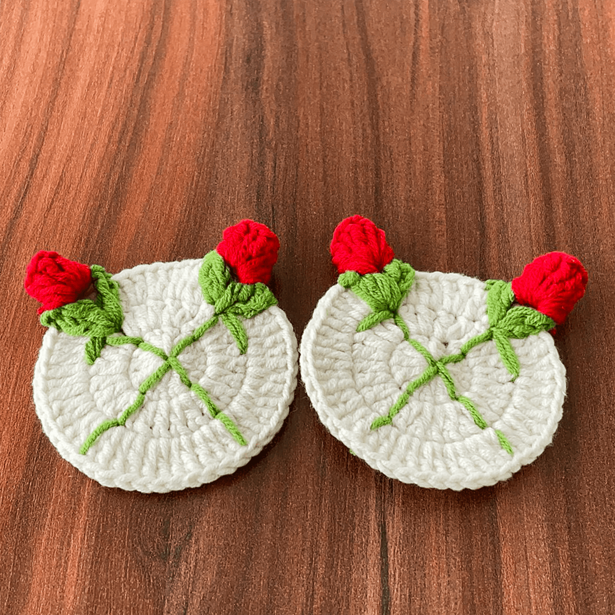 3D Crochet Rose Coaster Pattern PDF, Elegant Handmade Bloom Placemat - Hand Trendy
