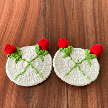 3D Crochet Rose Coaster Pattern PDF, Elegant Handmade Bloom Placemat