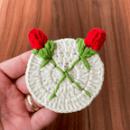 3D Crochet Rose Coaster Pattern PDF, Elegant Handmade Bloom Placemat - Hand Trendy