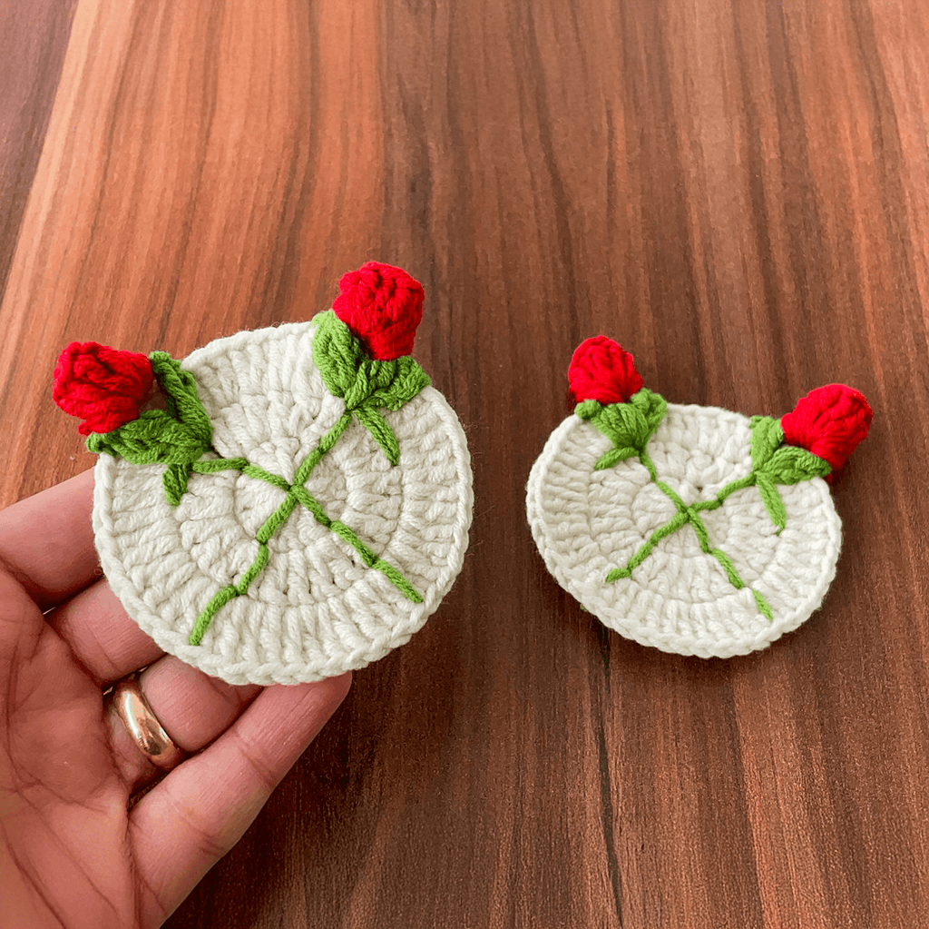 3D Crochet Rose Coaster Pattern PDF, Elegant Handmade Bloom Placemat - Hand Trendy