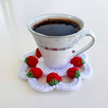 3D Strawberry Crochet Doily Pattern PDF, Unique Fruit-Themed Table Decor