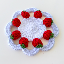 3D Strawberry Crochet Doily Pattern PDF, Unique Fruit-Themed Table Decor