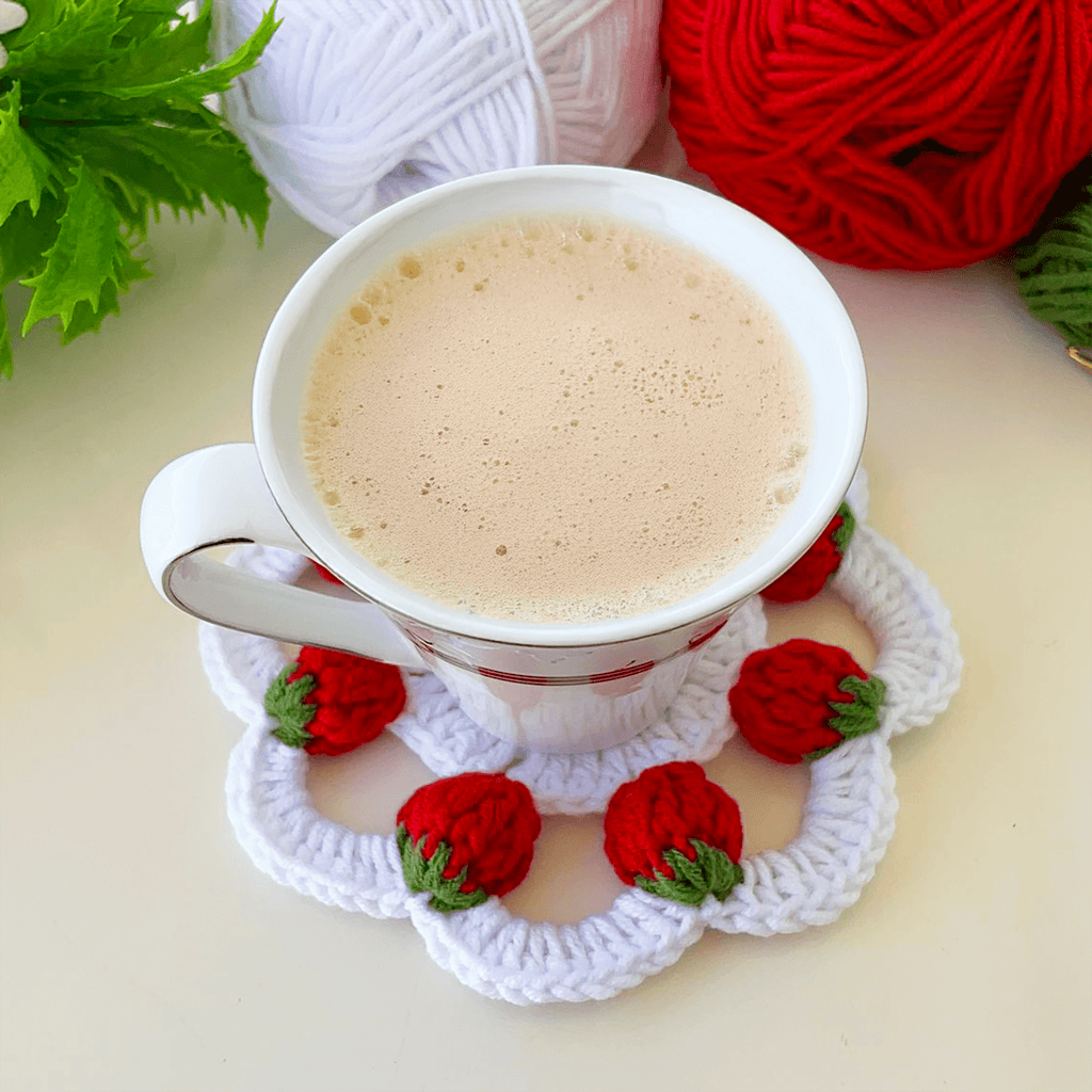 3D Strawberry Crochet Doily Pattern PDF, Unique Fruit - Themed Table Decor - Hand Trendy
