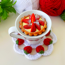3D Strawberry Crochet Doily Pattern PDF, Unique Fruit-Themed Table Decor