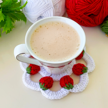 3D Strawberry Crochet Doily Pattern PDF, Unique Fruit-Themed Table Decor