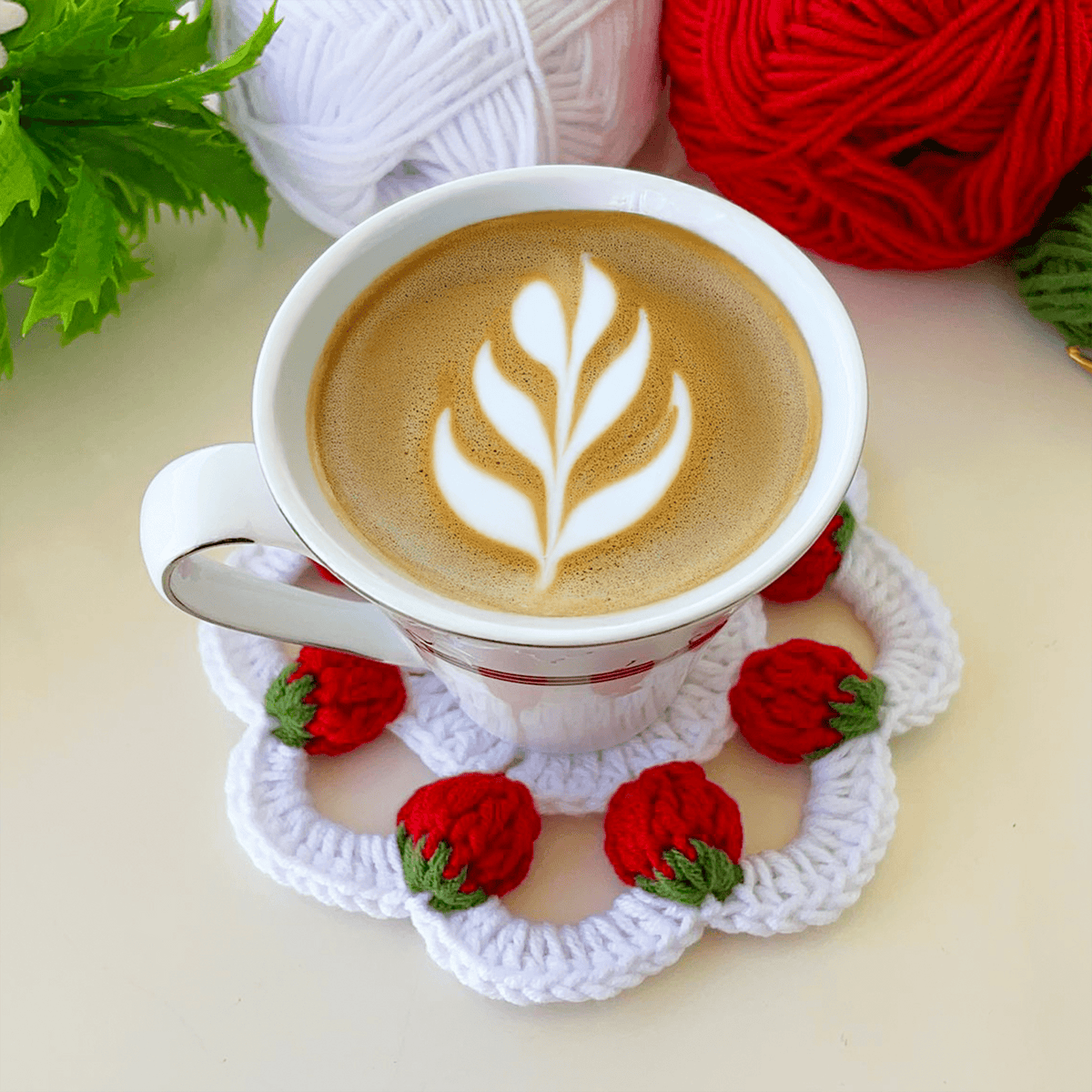 3D Strawberry Crochet Doily Pattern PDF, Unique Fruit - Themed Table Decor - Hand Trendy