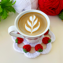 3D Strawberry Crochet Doily Pattern PDF, Unique Fruit-Themed Table Decor