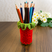 Crochet Pencil Case & Hook Holder Pattern PDF, 3D Floral Storage Pouch, Handmade Organizer DIY
