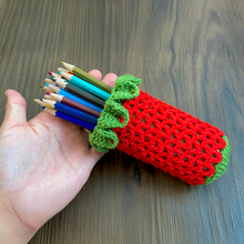 Crochet Pencil Case & Hook Holder Pattern PDF, 3D Floral Storage Pouch, Handmade Organizer DIY