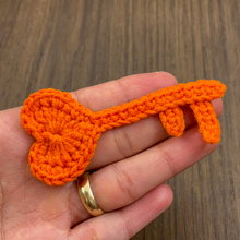 Crochet Heart Key Pattern PDF, Romantic Love Key Applique
