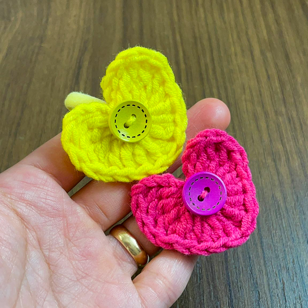 Crochet Heart Hair Clip Pattern PDF, DIY Crochet Hair Accessory Tutorial