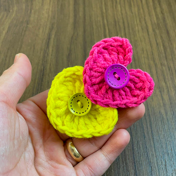 Crochet Heart Hair Clip Pattern PDF, DIY Crochet Hair Accessory Tutorial