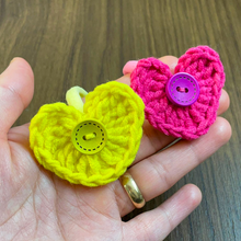 Crochet Heart Hair Clip Pattern PDF, DIY Crochet Hair Accessory Tutorial