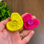 Crochet Heart Hair Clip Pattern PDF, DIY Crochet Hair Accessory Tutorial - Hand Trendy