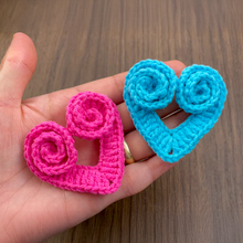 Crochet Spiral Heart Pattern PDF, Unique Swirl Heart Applique Tutorial